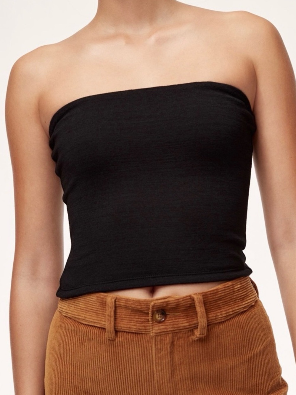 NWT Wilfred Free Adriana Black Tube Top Aritzia L